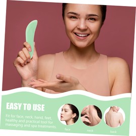 IWOWHERO Facial Guasha Set 2pcs Jade Roller Face Scraper 's Facial Lightweight Portable Non-slip Edges for Gentle Massage