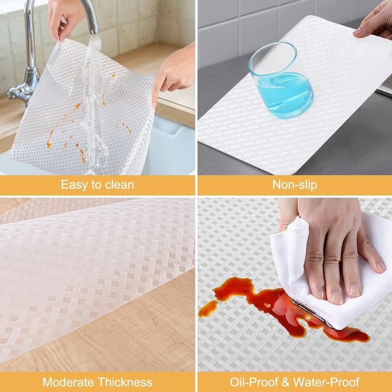 BELICOO Drawer Liners, 30cm x 610cm Kitchen Shelf Liners Drawer