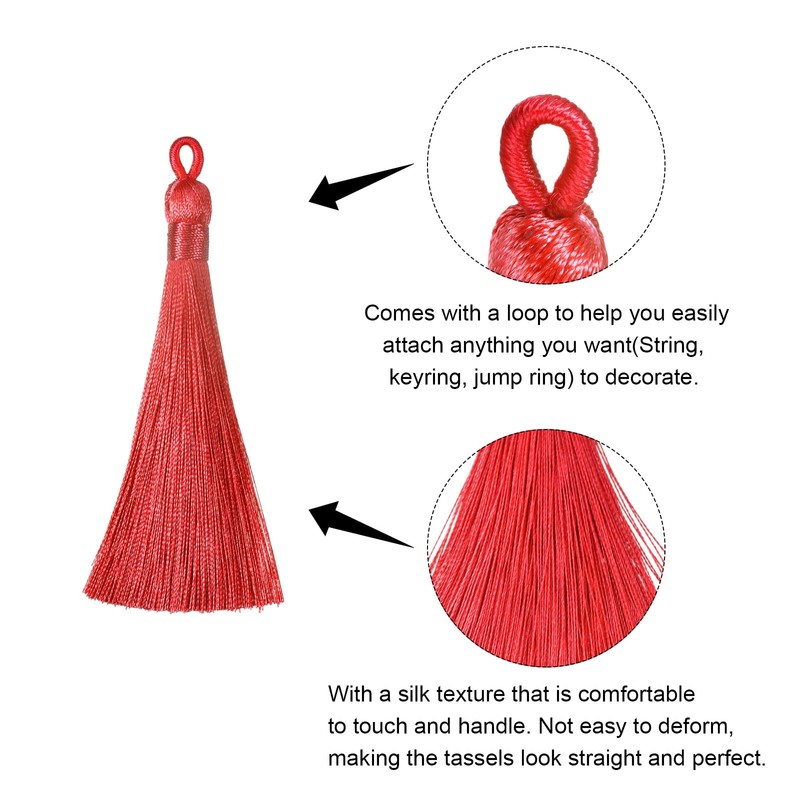 sourcing map Bookmark Tassels - 12Pcs 3.66" Silky Soft Mini