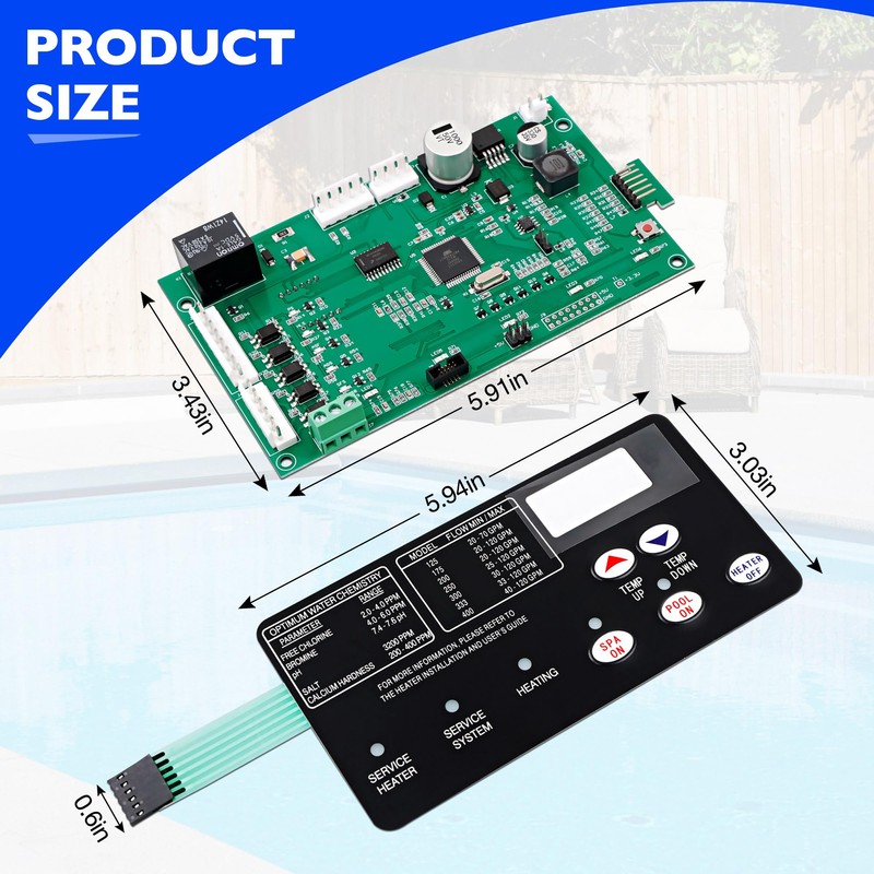 42002-0007S Control Board Kit Compatible with Pentair MasterTemp 400/300/250/200 &