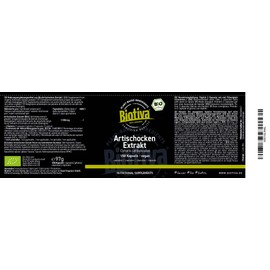 Biotiva Artichokes Extract Organic - 300 (2x150) Capsules - Organic Extract - from Fresh Artichoke Leaves - high dose with 10-20:1 Ratio - Minimum 2,5% Cynari - Packed in Germany - Vegan