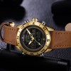 NAVIFORCE Male PU Band Quartz Electronic Watch Waterproof Sports Wristwatch(Gold)