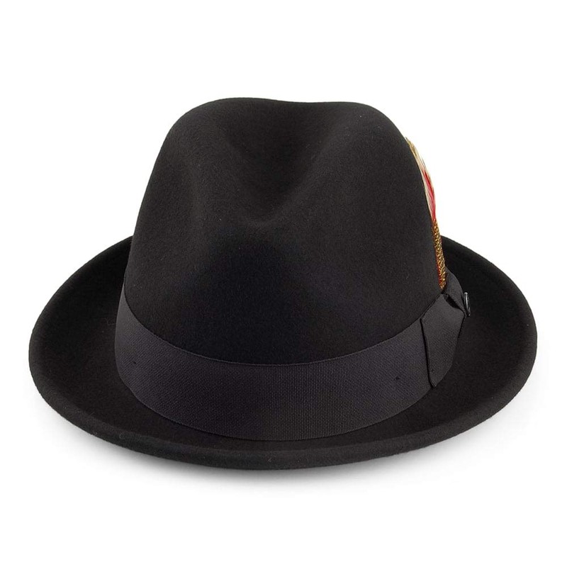 Jaxon Blues Trilby Crushable Fedora Hat (Medium, Black)