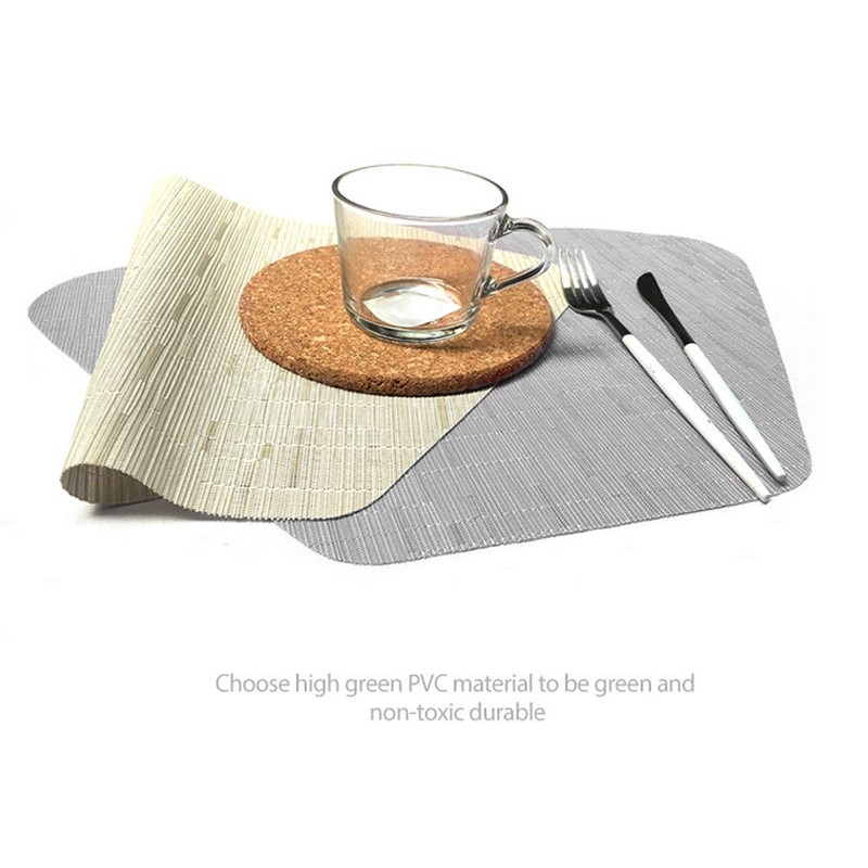 DRASAWEE Round Table Placemats Set of 6 Wedge Washable Table