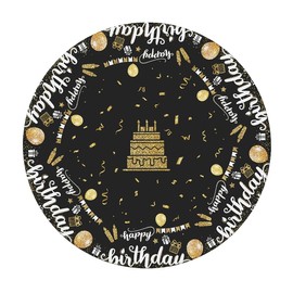 Outdoor Round Tablecloth with Elastic Band 36 In-90cm Elastic Garden Tablecloth with Party Birthday Pattern