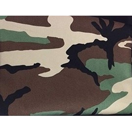 Woodland Camouflage Twill 64" Wide 100% Cotton Fabric Sold by Yard