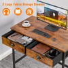 Furologee Computer Desk with 2 Fabric Drawers, 36 Inch Small