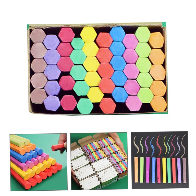 COHEALI 3 Pack Hexagonal Dustless Chalks Blackboard Chalks for Non-toxic