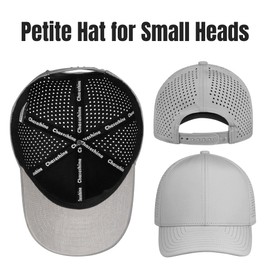 Petite Snapback Hats for Small Heads Men Women,Grey Baseball Cap,Adjustable Size