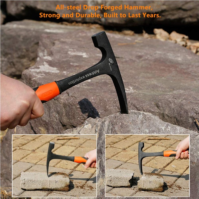 Forged Brick Hammer, Geologist Rock Pick, Bricklayer's/Mason's Hammer - 30