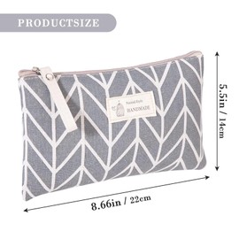 2Pcs Portable Canvas Cosmetic Bag Multi-Functional Printed Makeup Bag Vacation Useful Organizer Beauty Pouch Bags with Zipper for Women Girls Travel Outdoor