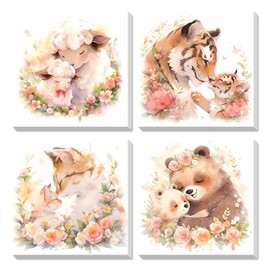 Nvseaty Painting by Numbers from 5 6 7 8 9 Years Girls Boys Painting by Numbers Children Animals Junior Painting by Numbers Canvas Small with Frame Paint by Numbers Cat Tiger Sheep Bear