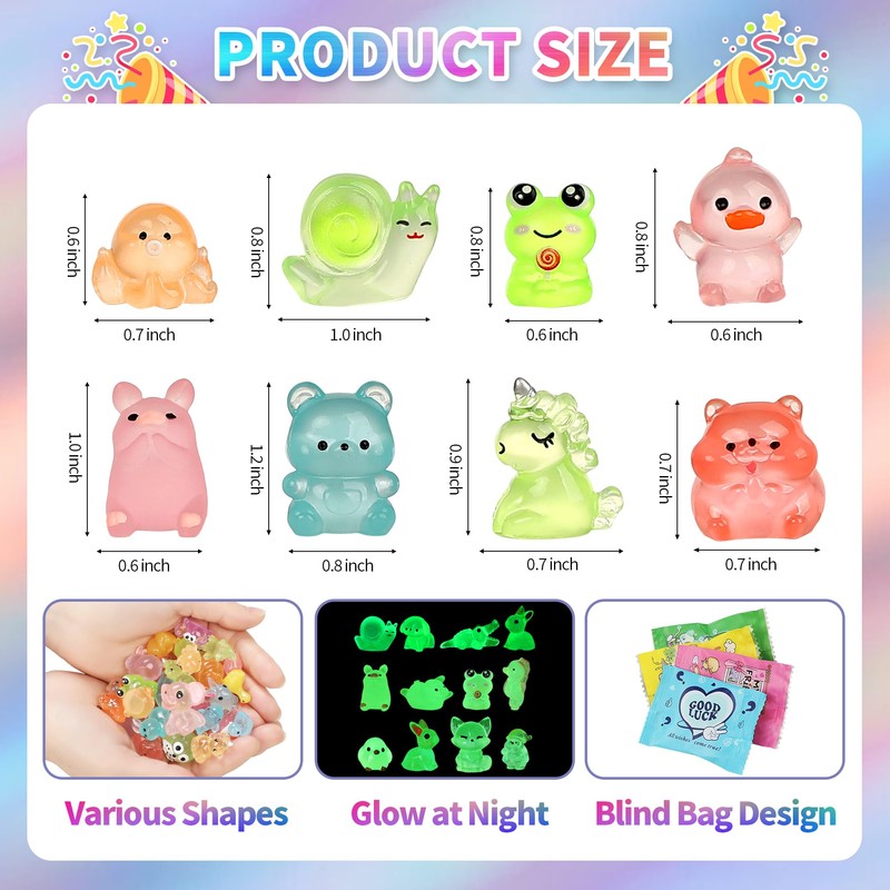 pupuluck 80pcs Mini Resin Animals Blind Bags 80 Styles Mystery