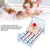 1:12 Miniature Bed Metal Structure Cute Pattern Sponge Cloth Mattress
