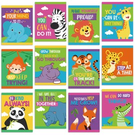 Harloon 12 Pcs Jungle Classroom Posters Inspirational Bulletin Board Classroom Decoration Motivational Positive Animals Posters for Back to School Home Classroom Chalkboard Office Wall Decor