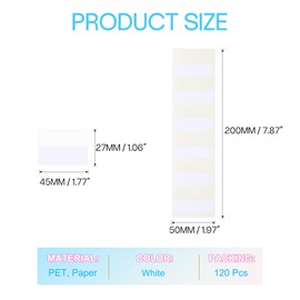 PATIKIL Clear Index Sticky Tabs, 120 Pcs Large Transparent Sticky Notes Bookmarks Planner Stickers Page Tabs for Office Notebooks File Folder Ledger Book, White