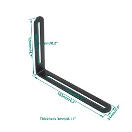4 PCS Adjustable L-Shape Corner Brace, ULIFESTAR Heavy Duty Thicken Stainless Steel Joint Right Angle Brackets L Slotted Support Shelf Bracket for PC Case,Fixing Furniture-120x165x3mm/4.72x6.5x0.12''