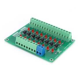 Walfront Optical Isolation Module Limit Switching Frequency 20 kHz 8 Channel Optocoupler Isolation Module Isolator Converter Optocoupler PLC Signal Converter Board 12 V to 3.3 V Optocoupler Isolation