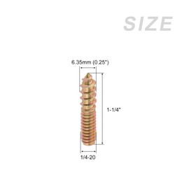 METALLIXITY Pack of 20 double-sided 1/4-20 x 1-1/4 inch hanger bolts, self-drilling for home repair