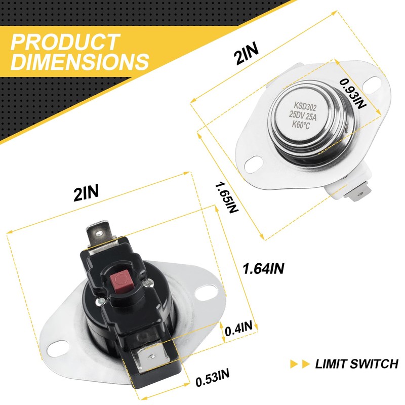 80599 Low-Temp & 80601 High Temp Limit Switch for Vogelzang