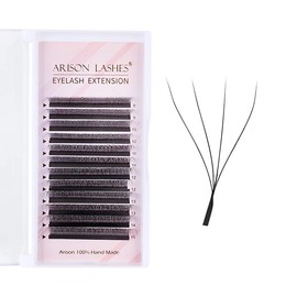 4D W Shape Eyelash Extension 4D W Premade Fans 0.07 D Curl Volume Lash Extensions Easy Fanning False Lashes Matte Black Premade Cluster W Lashes Supplies by Arison Lashes(0.07D-8mm)