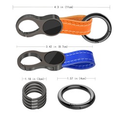 Idakekiy Llavero con 4 llaveros y mosquetón de liberación rápida para hombres y mujeres, Azul, Small
