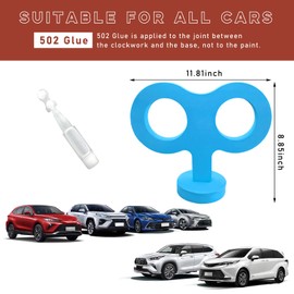 povtii Car Wind Up Key Sticker, 3D Clockwork Wind Up Key, Cute Sticker Wind Up Rolling Key for Car Back and Roof Decoration, Turn Key Clockwork Auto Exterior Sticker, Car Accessories (Blue)