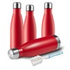 MEWAY 17oz Sport Water Bottle 4 Pack Vacuum Insulated Stainless Steel Sport Water Bottle Leak-Proof Double Wall Cola Shape Water Bottle,Keep Drinks Hot & Cold (Red,4 Pack)