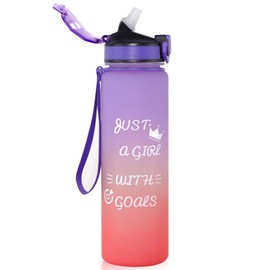 GLEKGLEK Trinkflasche Sport 1l Tritan Auslaufsicher für Fahrrad Fitness Sport Büro Schule Lila