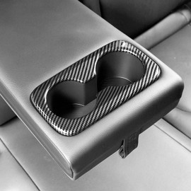 FUEISOF Für Kia Sportage NQ5 2023 2024 2025 ABS Getränkehalter Rahmen Abdeckung (Kohlefaser)