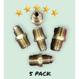Acugauge® 5x Backflow Quick Test Cock Adapters Brass 1/4" in. Male NPT x 1/4" in. Flare