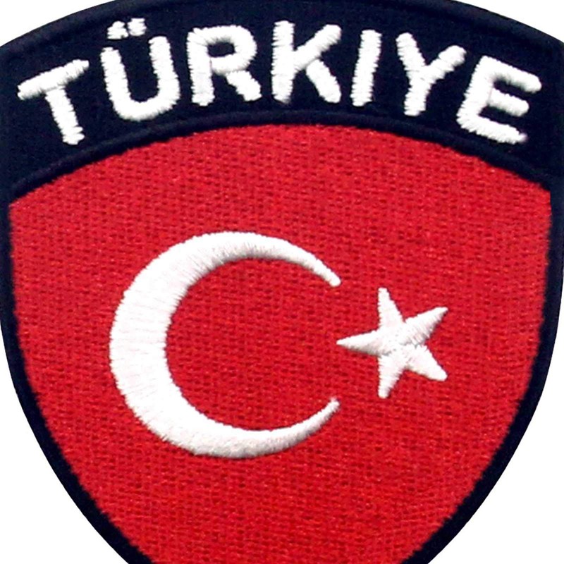 EmbTao Turkey Flag Shield Patch Embroidered National Morale Applique Iron