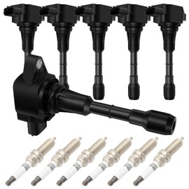 ASAPE 6 Ignition Coil Pack with 6*Spark Plug Fit for 2013 for INFINITI EX37 2013 for INFINITI FX37 2008-2013 for INFINITI G37 2011-2013 for INFINITI M37 2014 for INFINITI Q50 3.7L, Replace UF617