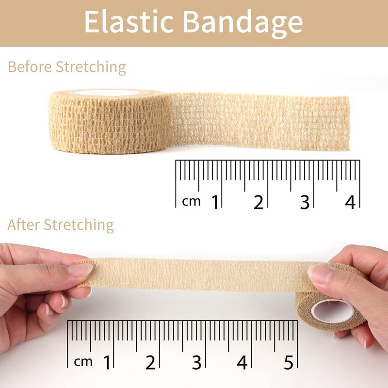 12pc-1 Inch Wide Skin Colour Elastic Self- Adhesive Bandage Finger