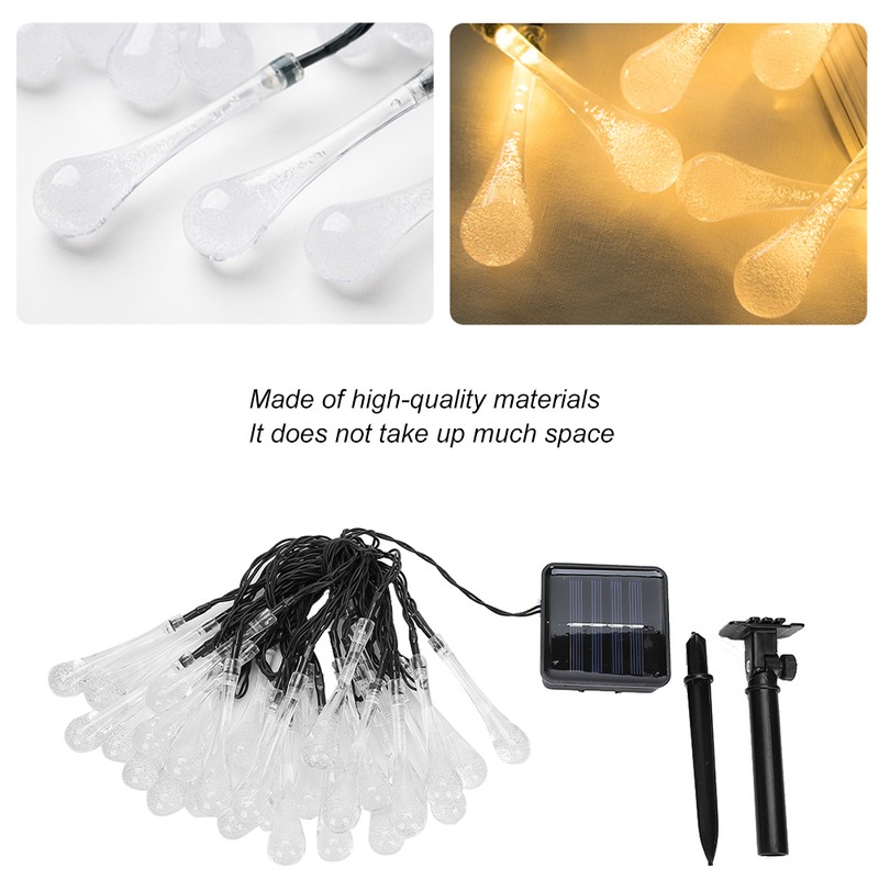 DropShaped 30 LED Solar String Light Waterproof Garden Decoration Light
