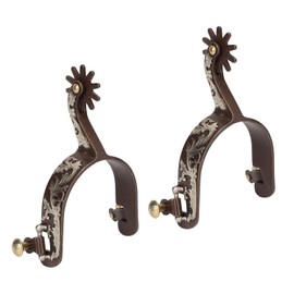 HEITIGN 2 Piezas de Espuelas de Vaquero Occidental, Espuelas de Caballo de Acero con bajo Contenido de Carbono y Bronce Vintage con Engranaje Giratorio para Caballo