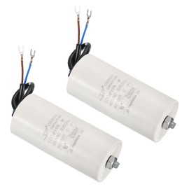 TOP-VIGOR 2Pcs 100uf CBB60 Run Capacitor, AC 450V 2 Wires U Terminal Wires 50/60Hz Cylinder Bottom with M8 Screw for Washing Machine, Cleaning Machine Pump Motor Starts