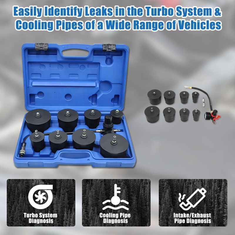 9-Piece Turbocharger Charge Air System Adapter Set Intercooler Pressure Kit