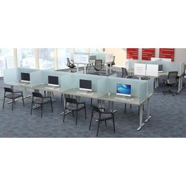 tonchean 4PCS Desk Dividers Office Partitions, Privacy Desk Panel Protective Sneeze Guard, Frosted Acrylic Plexiglass Shield with Clamps for Offices Schools Call Centers - 23.6”L X15.8”W