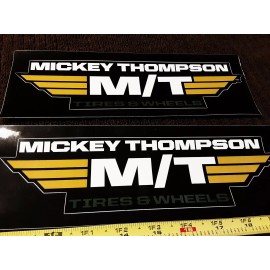 Mickey Thompson Lot of 2 Mickey Thompson Racing Tires Wheels Decals Stickers M/T Outlaw