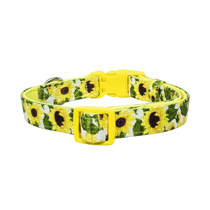 Olahibi Neoprene Padded Dog Collar, Soft and Comfortable, Floral Pattern,