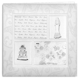 Pioneer 12 Inch by 12 Inch Postbound 4-Frame Fabric Cover Memory Book, White