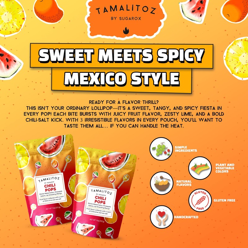 Tamalitoz Chili Pops – Spicy Mexican Lollipops with Chile, Lime