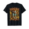 Boots On The Ground Western Cowgirl Linedance Leopard Women T-Shirt