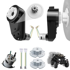 2PCS 24V RS555 35000RPM High-Speed Steel Gears Motor Gearbox for Power Wheels Kids Ride on Car Motor Upgrade,18V-24V Motor Conversion Kit,Coupler for Power Wheels Rubber Tire Upgrade Replacement Parts