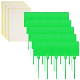 Mini Skater 25 Pcs Large Plastic Seals Shipping Tags, Self Locking Nylon Writable Marker Ties, Writable Tags Display Label, Luggage Tags,Price Tagswith 30Pcs Sticky Label(Green)