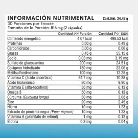 Suplemento Articulaciones Glucosamina Colágeno (60 Cáps) Hh Sabor Sin Sabor                                                                           