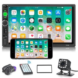 NHOPEEW Double Din Bluetooth Car Stereo 7 inch HD Touch Screen Car Radio with Backup ...