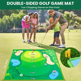 LYDARZ 70"x70" Battle Golf Game Set Chipping Game Practice Mat Games for Backyard Fun and Swing Training, Golf Hitting Mat Play for Golf Parties and Kids Family Activities Outdoor