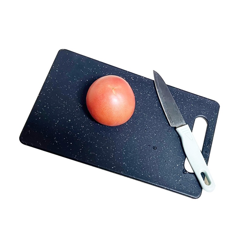 Vagocom 2Pcs Small Plastic Chopping Boards,Black Granite Color Cutting Board